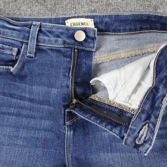 L Agence Denim Jeans Womens 25 Kendra High Rise Cropped Flare Denim Laredo Chic - Picture 7 of 16